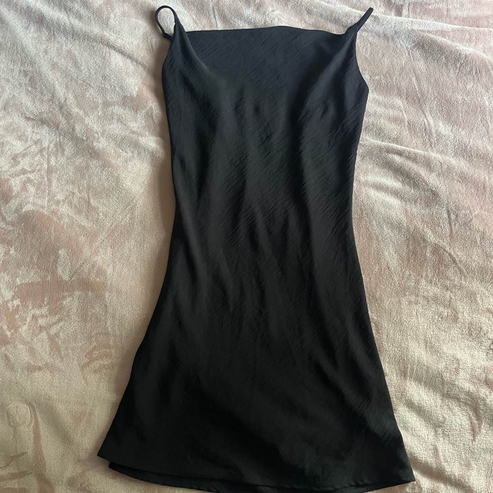 Audrey Elegant Black Mini Slip Dress